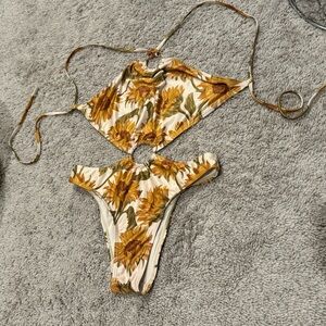 Sunflower one piece bathing suit